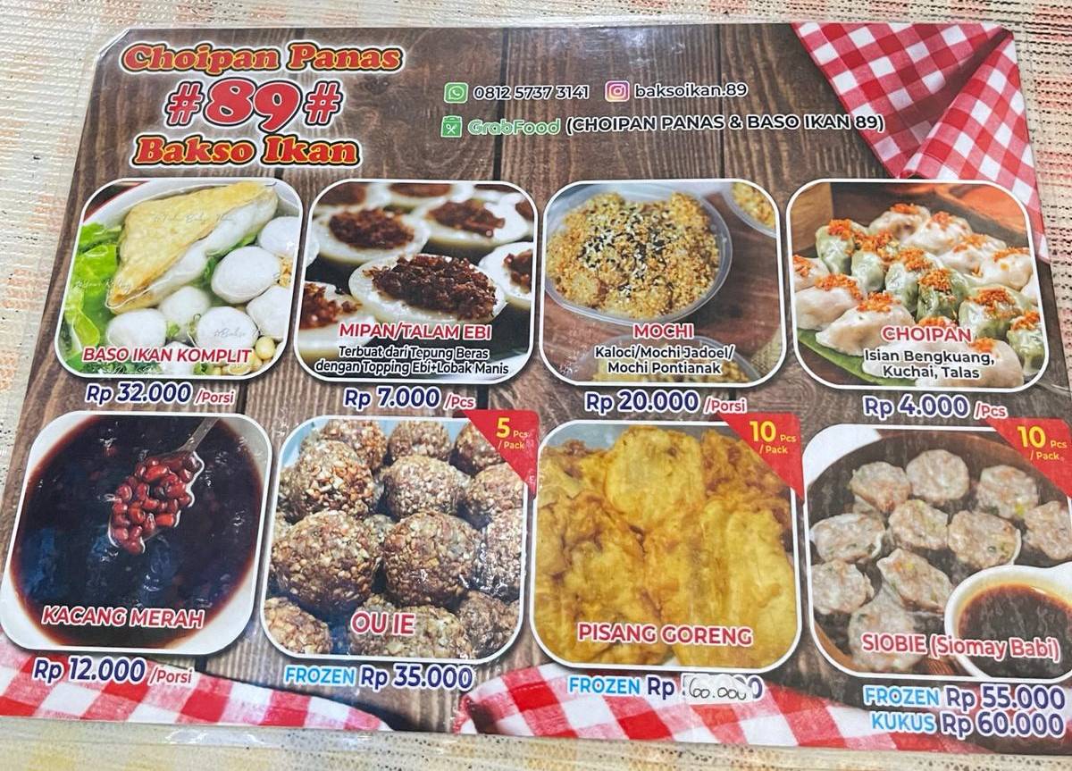 Choipan menu 1